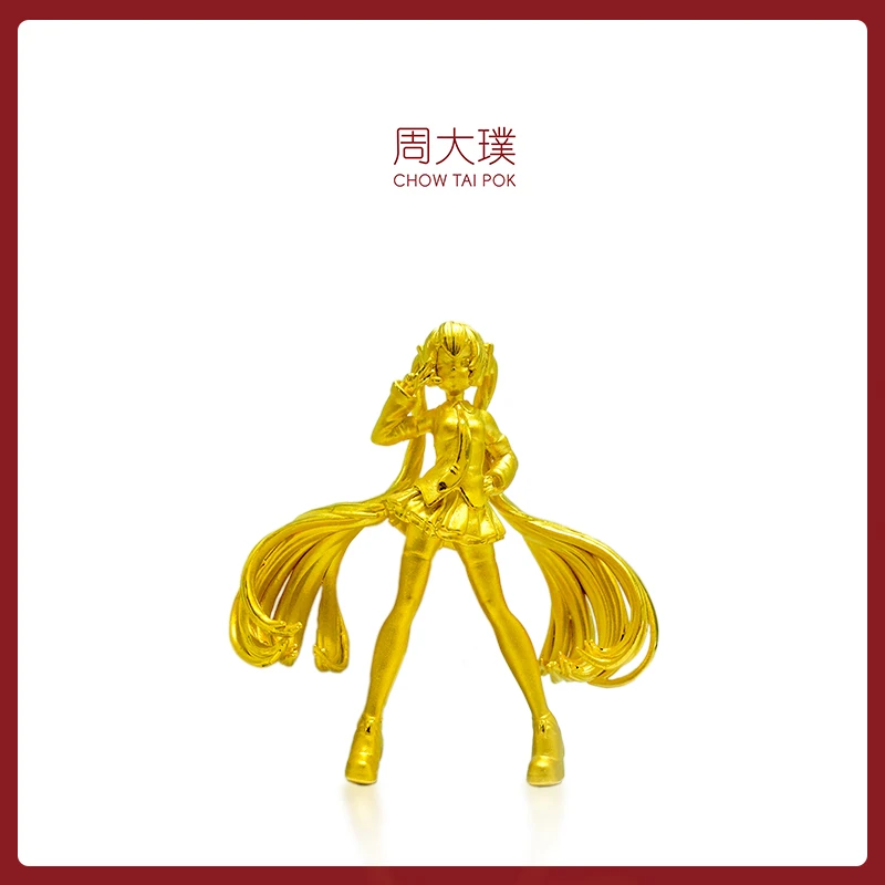 【周大璞黄金】足金999（虚拟偶像初音）定金黄金摆件摆放时尚精品