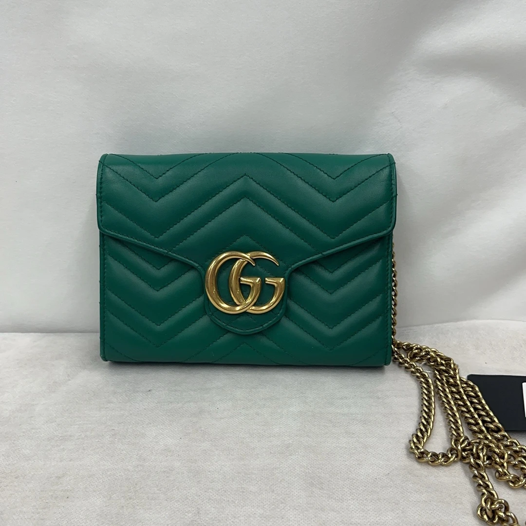 95新 GUCCI/古驰 古驰绿色斜挎包1603 7627