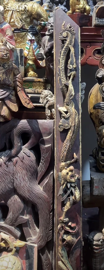 老木雕浮雕龙一根