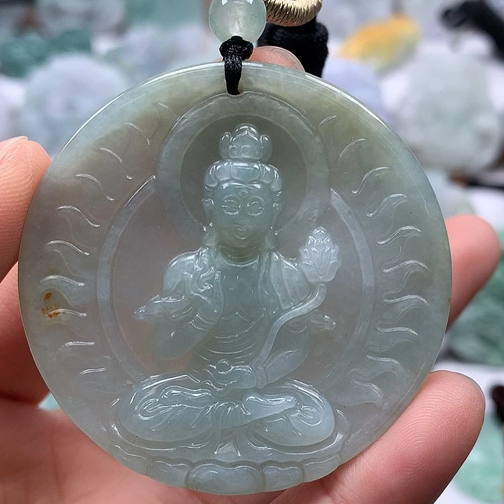 翡翠未镶嵌颈饰大势至菩萨福利