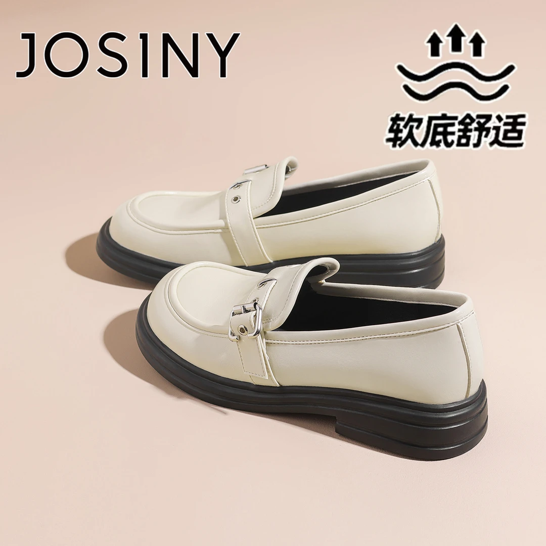 卓诗尼软底乐福鞋女2025新款秋季法式配裙子单鞋英伦风休闲小皮鞋