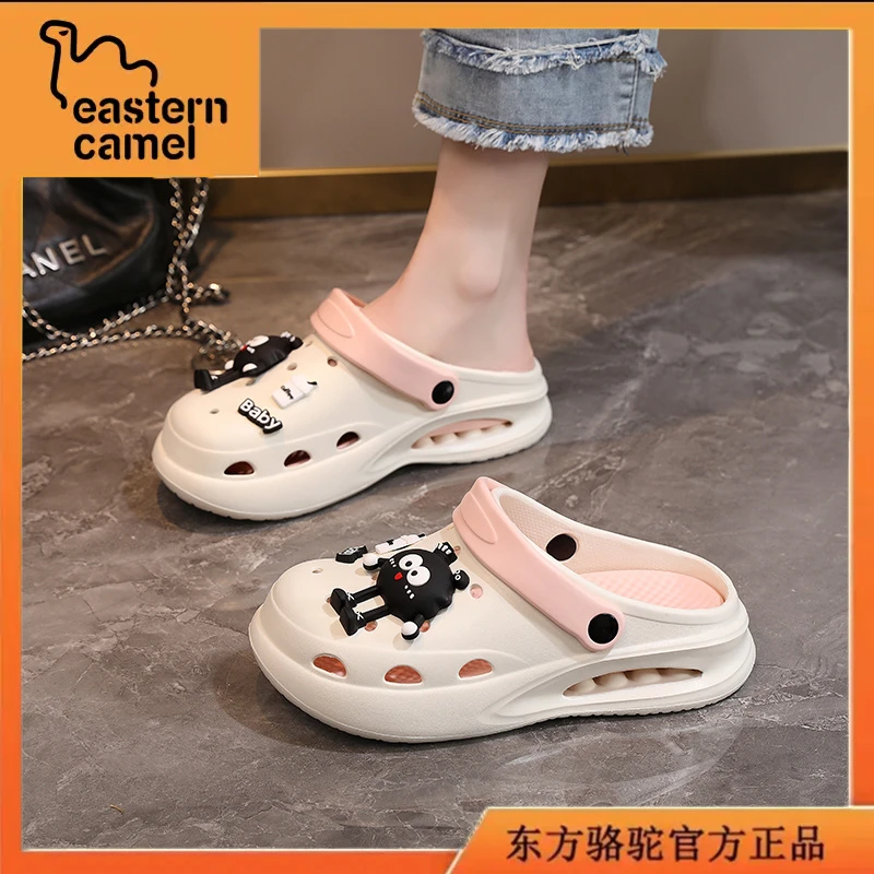 东方骆驼凉鞋女2025夏季爆款懒人一脚蹬凉拖鞋女士外穿软底洞洞鞋