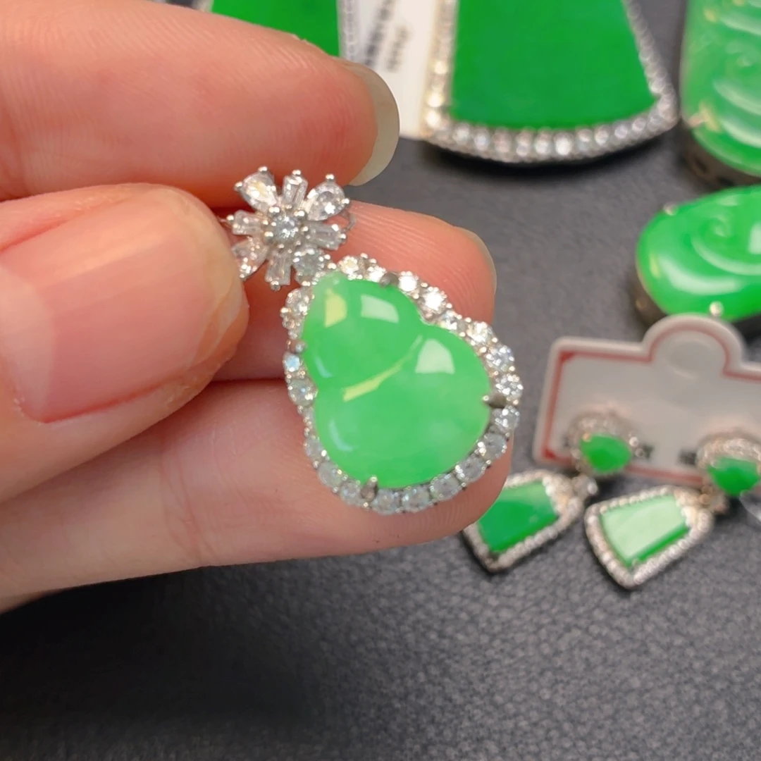 翡翠银S925镶嵌吊坠(不含链)