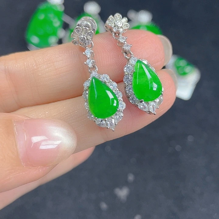 翡翠银S925镶嵌吊坠(不含链)