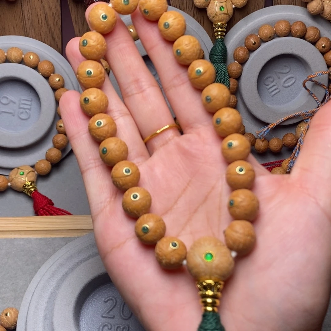 凤眼菩提手串12mm➕绿宝石