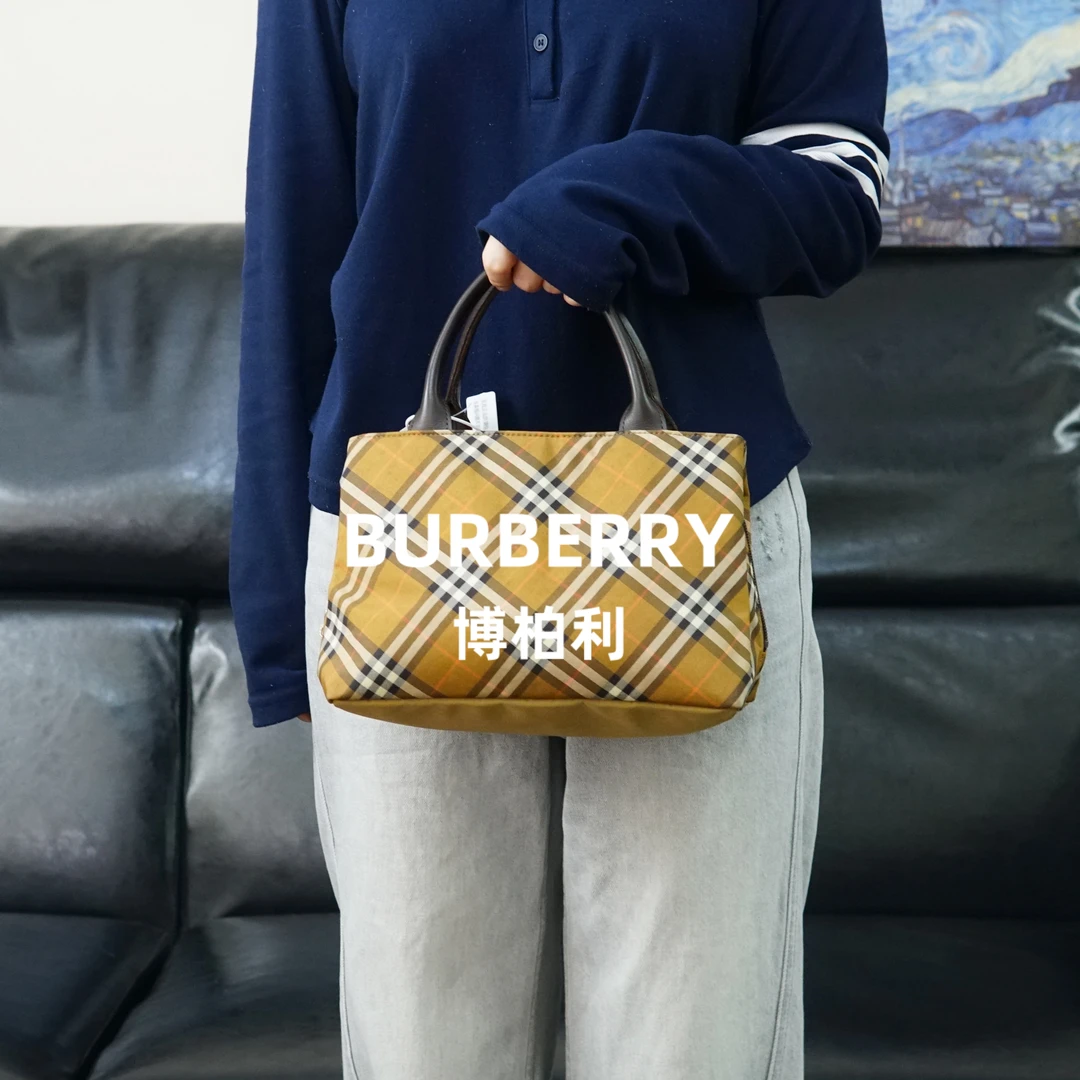 95新 BURBERRY/博柏利 巴宝莉/格纹手提包/FYJJ04602403/2403