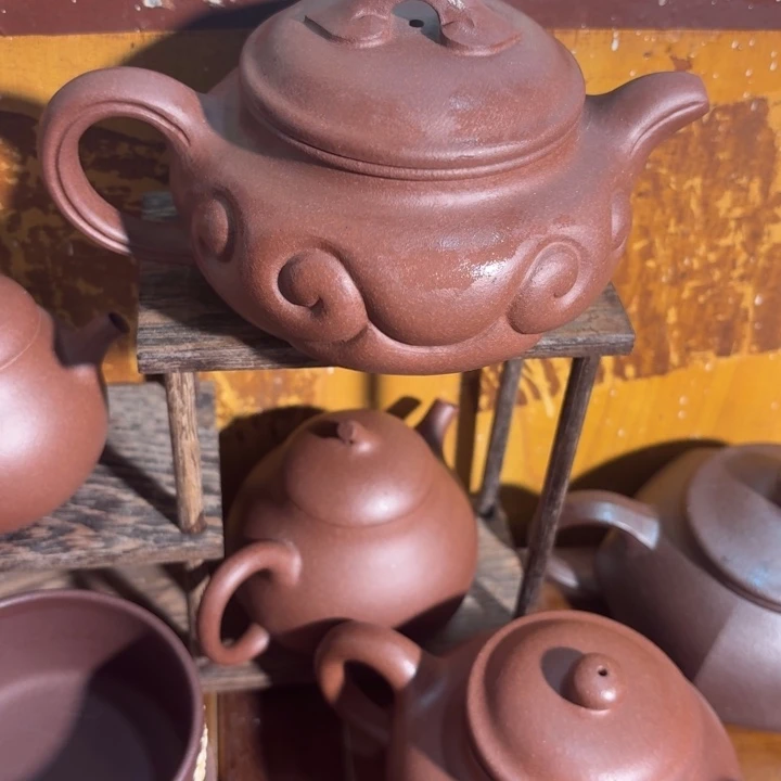 紫砂茶壶紫泥仿古如意300cc