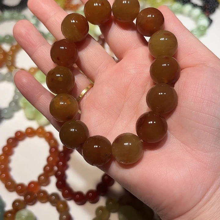 小***母蛇纹石玉未镶嵌手串