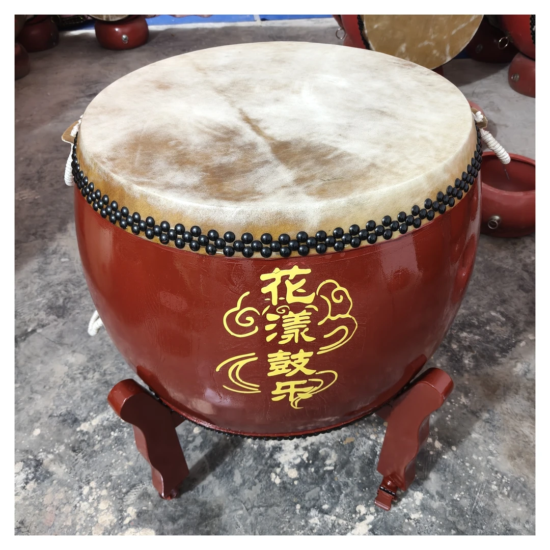 花漾鼓高端定制椿木黄牛皮战鼓法器寺庙鼓