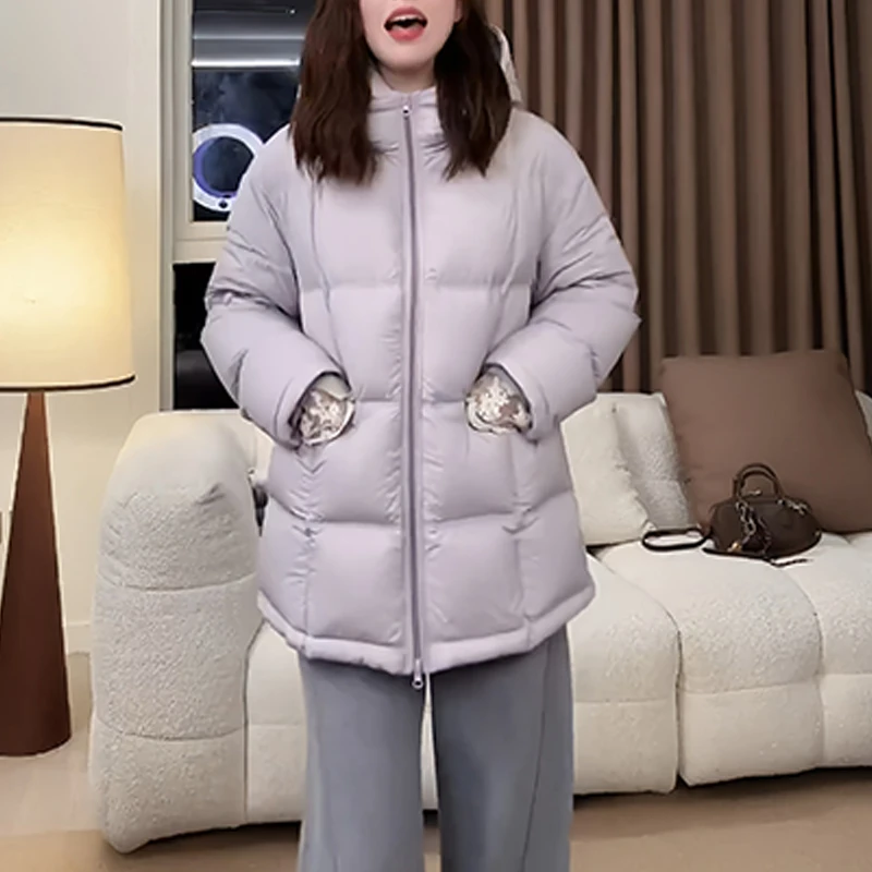 韩版设计感长袖棉服女2025冬季新款洋气轻薄潮流显瘦百搭通勤外套