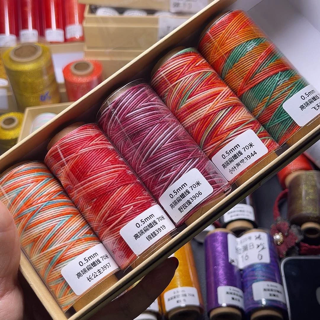 J298/0.5段染扁蜡5色看图发货