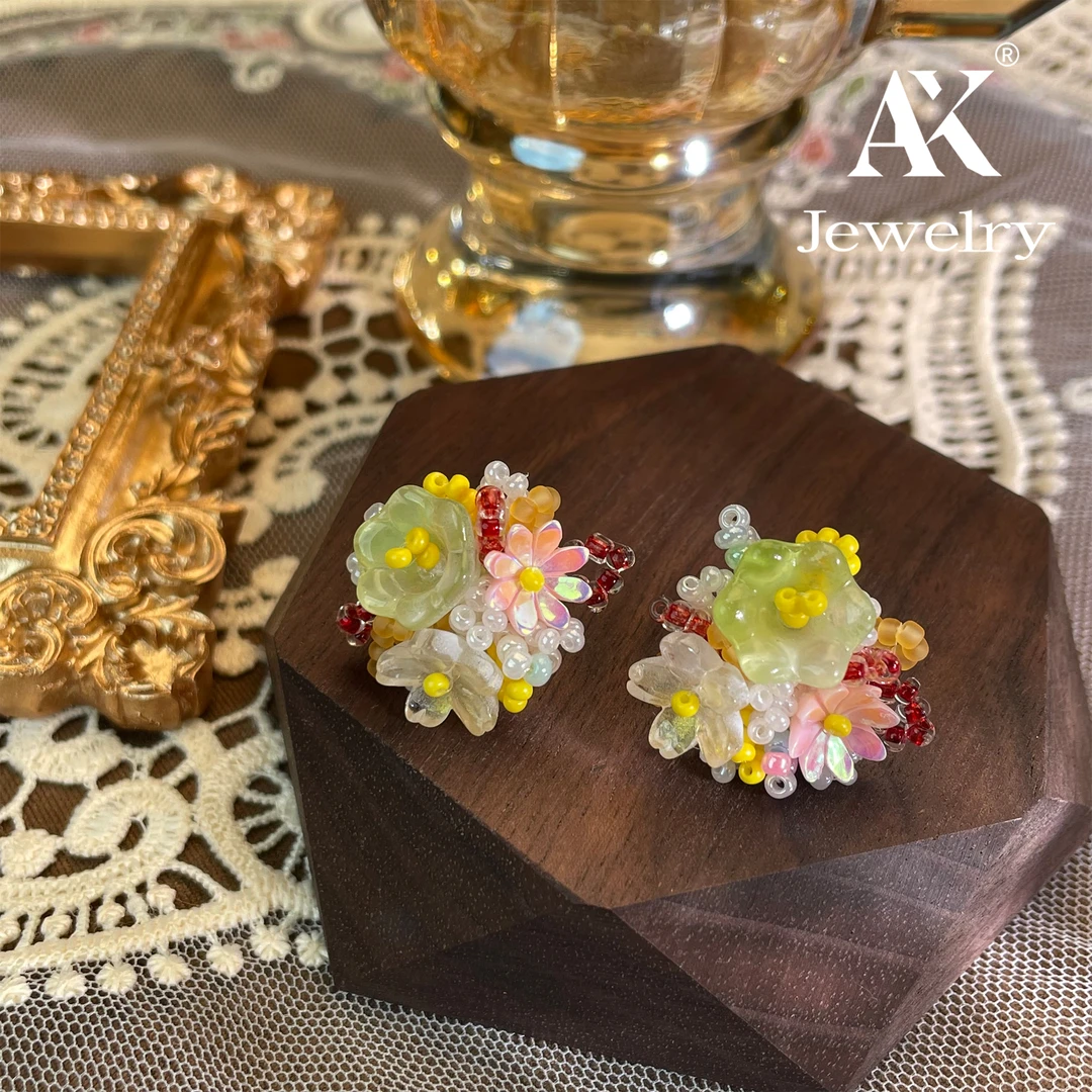 AXAK 合金耳饰 【幻彩花簇】爱斯克时尚甜美耳钉