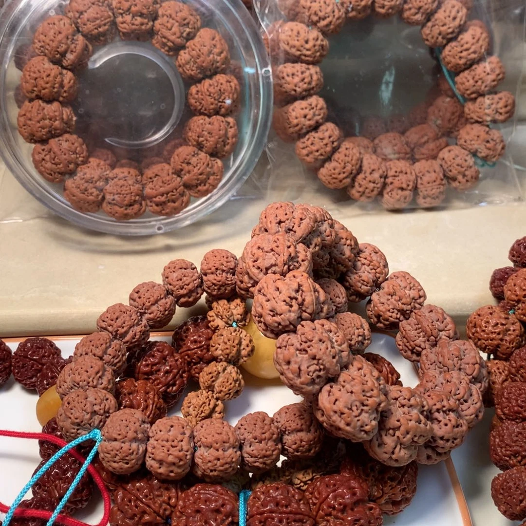 金刚菩提手串泡**比六瓣雪花扇面25大金刚尼泊尔瘾黄