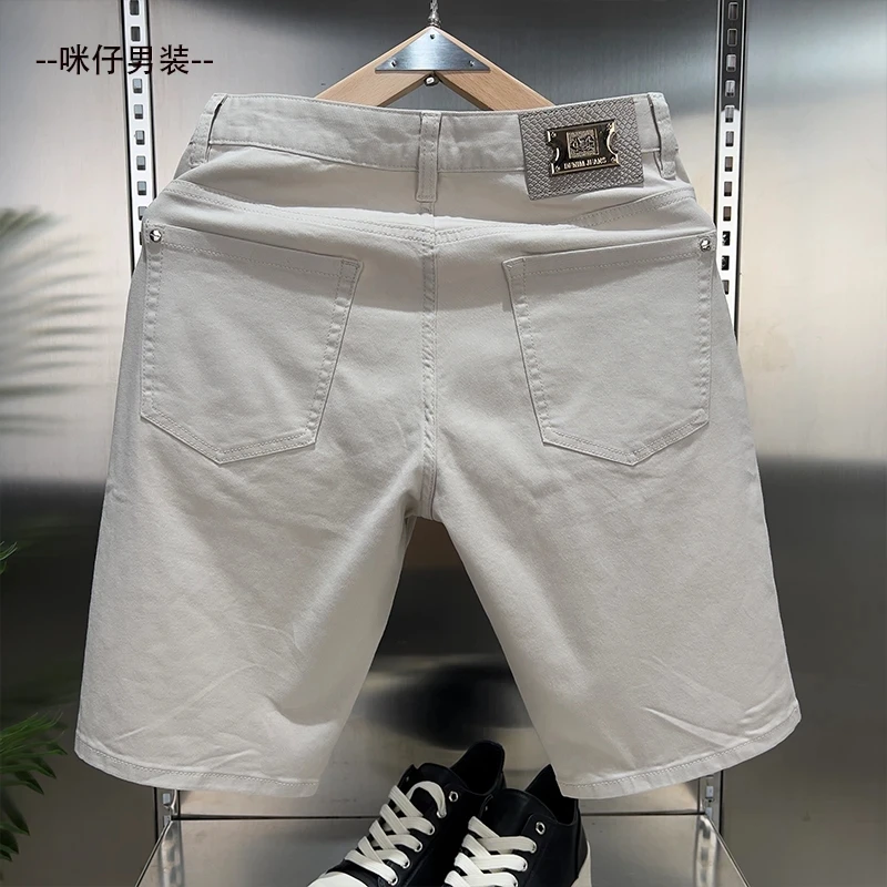 欧货夏季轻奢宽松商务青年五分裤时尚百搭短裤男士夏季牛仔裤薄款