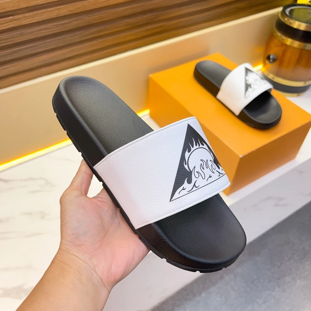 夏天透气真皮拖鞋爆款男士防滑户外休闲一字拖奢侈品时尚男凉拖鞋