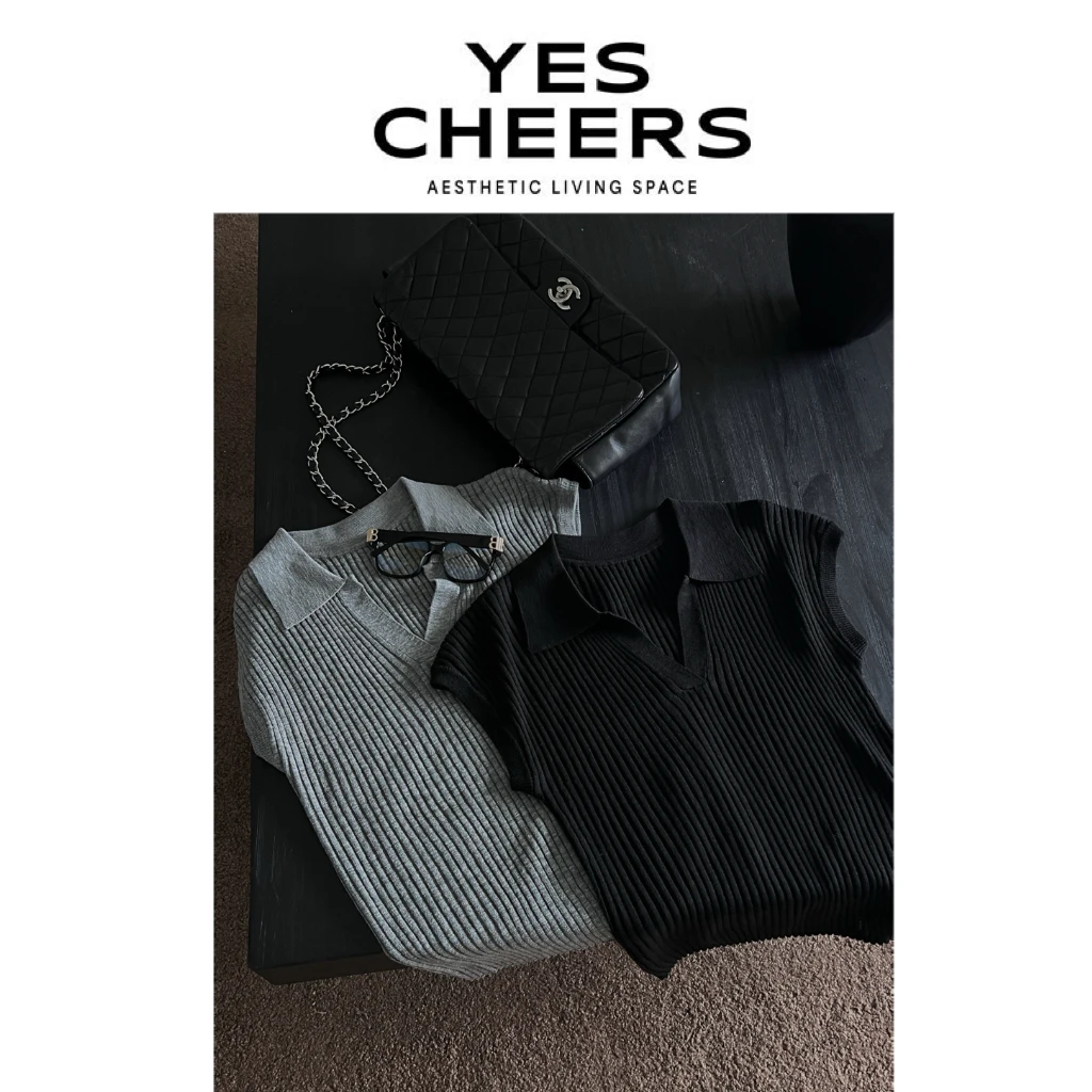 悦是YES CHEERS【静奢轻运动】polo 竖纹小衫 8442