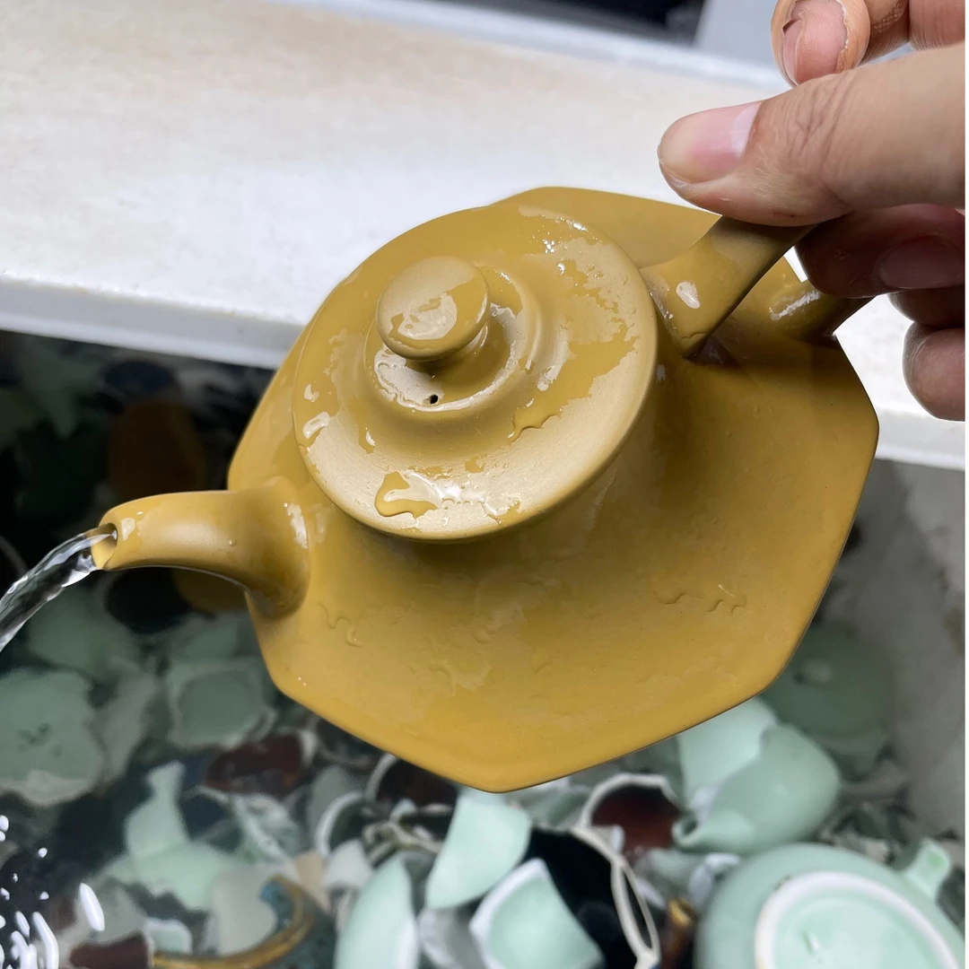 【闪购商品】八方来财黄段泥虚扁壶