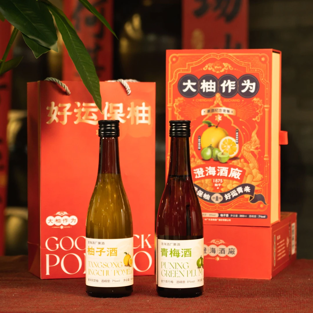 选庄新年果酒礼盒柚子酒+青梅酒低度果酒送礼推荐