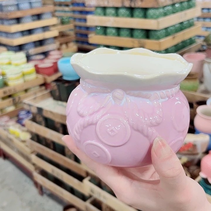 有孔.凑单10元陶瓷花盆发货！