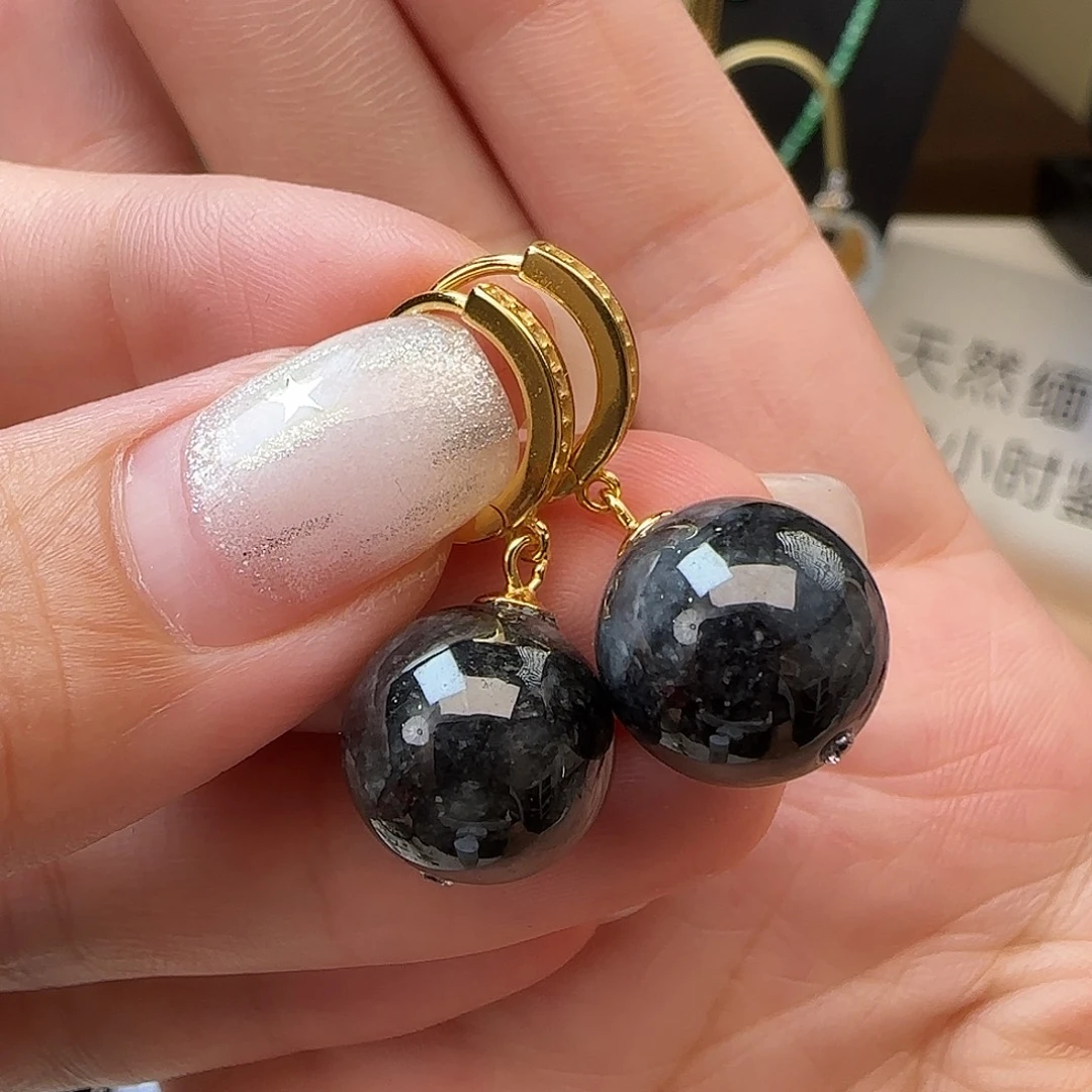 银S925镶嵌翡翠耳饰耳包款