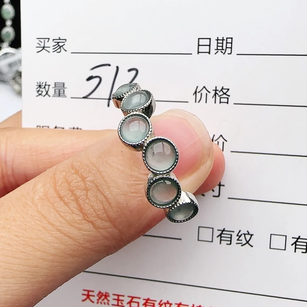 银S925镶嵌戒指翡翠戒指