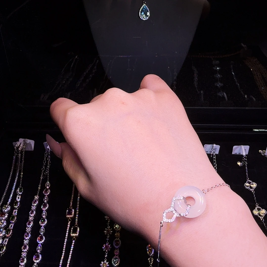 玛瑙/玉髓银S925镶嵌手链