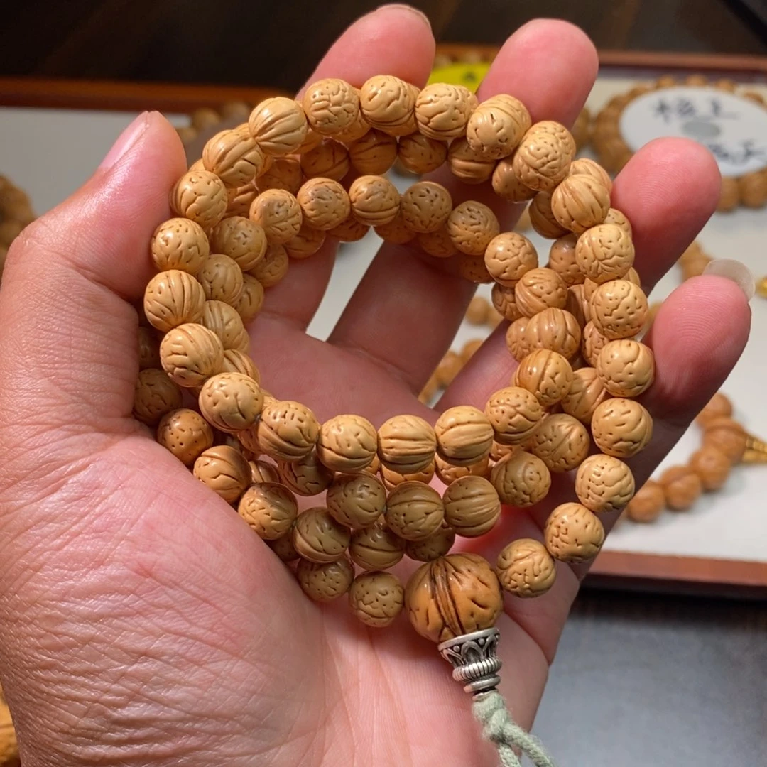 沈***练吊坠桃核野生桃核108脖挂