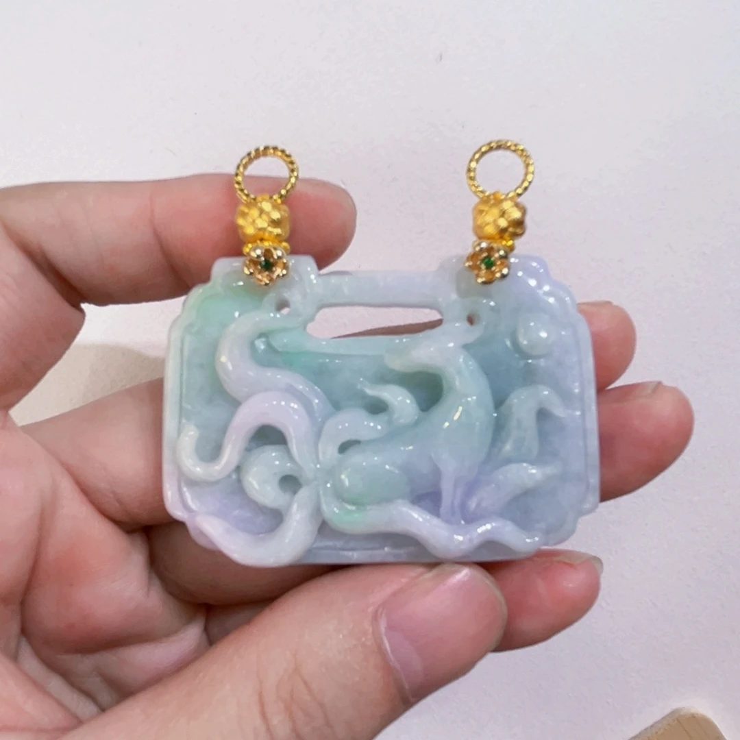 翡翠未镶嵌吊坠(赠链)代编织