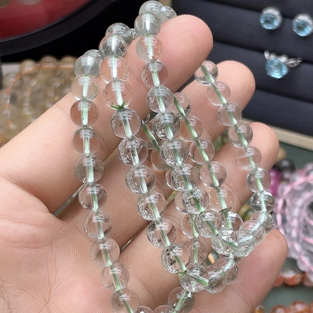 未镶嵌手链烟晶卡8翠幽灵