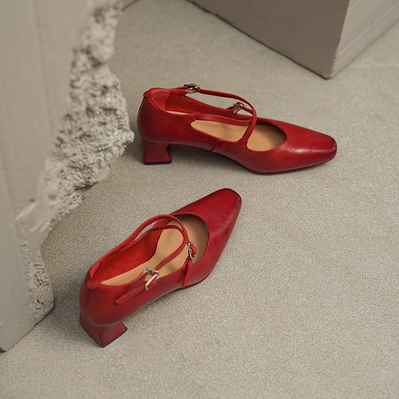 Inner Glow 音尼德樂 2025年春季新款玛丽珍马皮真皮鞋底浅口单鞋