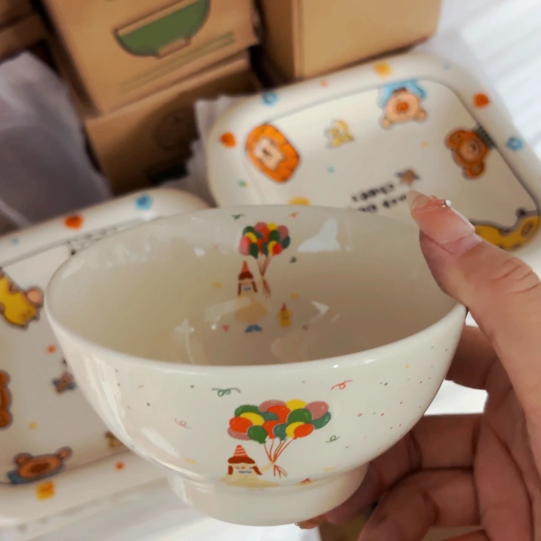 陶瓷福利款气球女孩儿五寸米饭碗