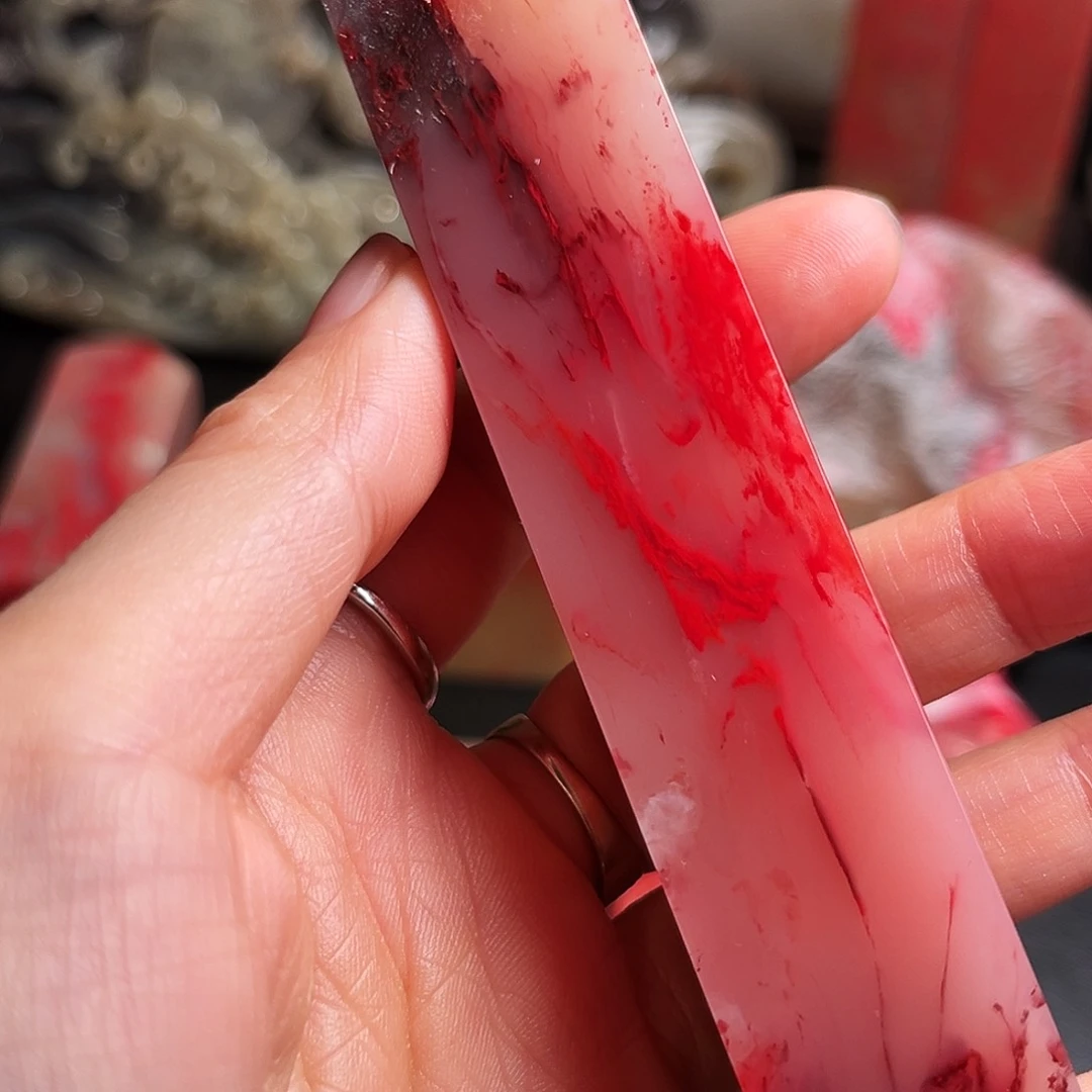 巴林石印石鸡血石方章