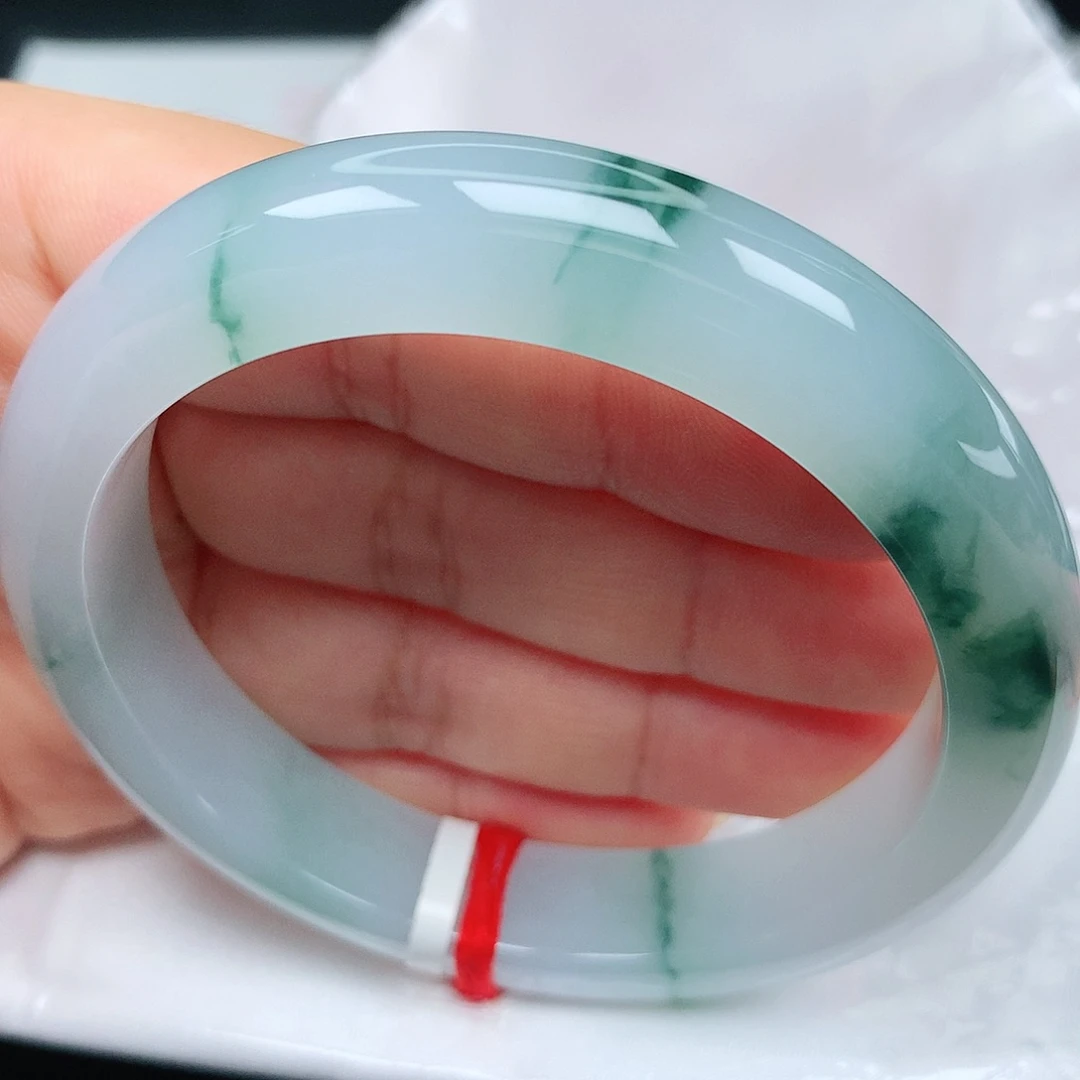 未镶嵌手镯翡翠23冰胶飘花果冻胶