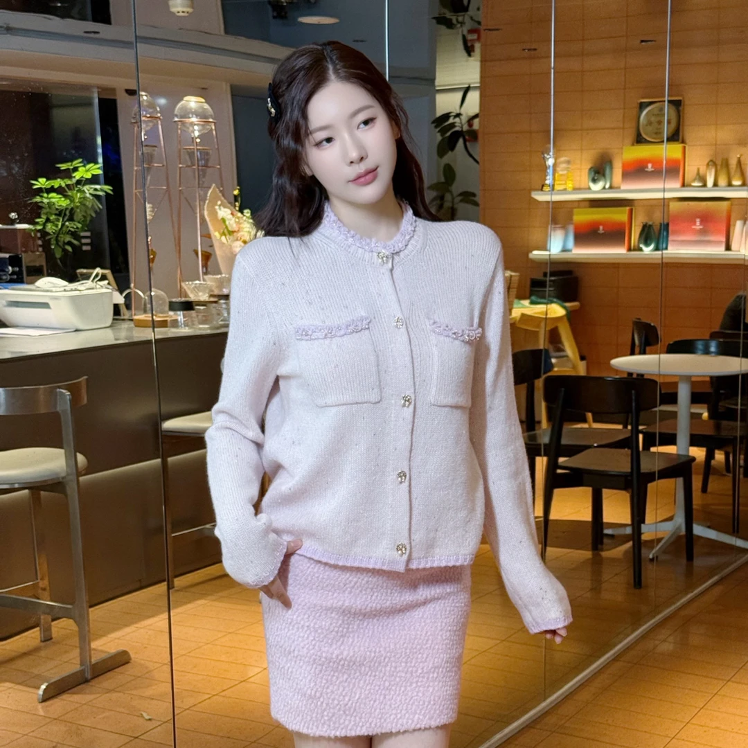 星黛香香星空花纱显瘦时尚气质针织开衫