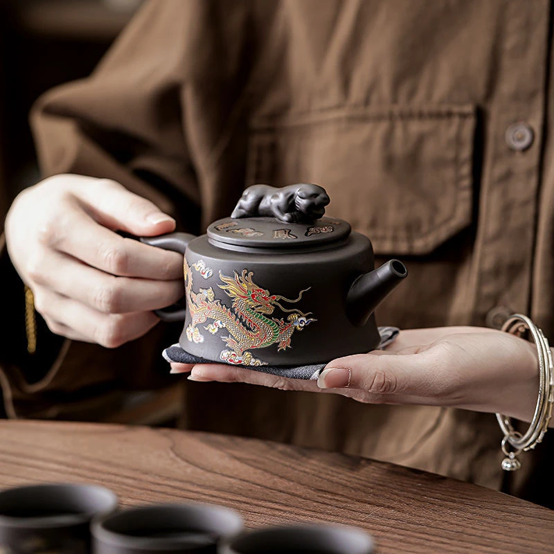 新式龙凤汉瓦1壶2杯陶瓷家用茶壶茶杯