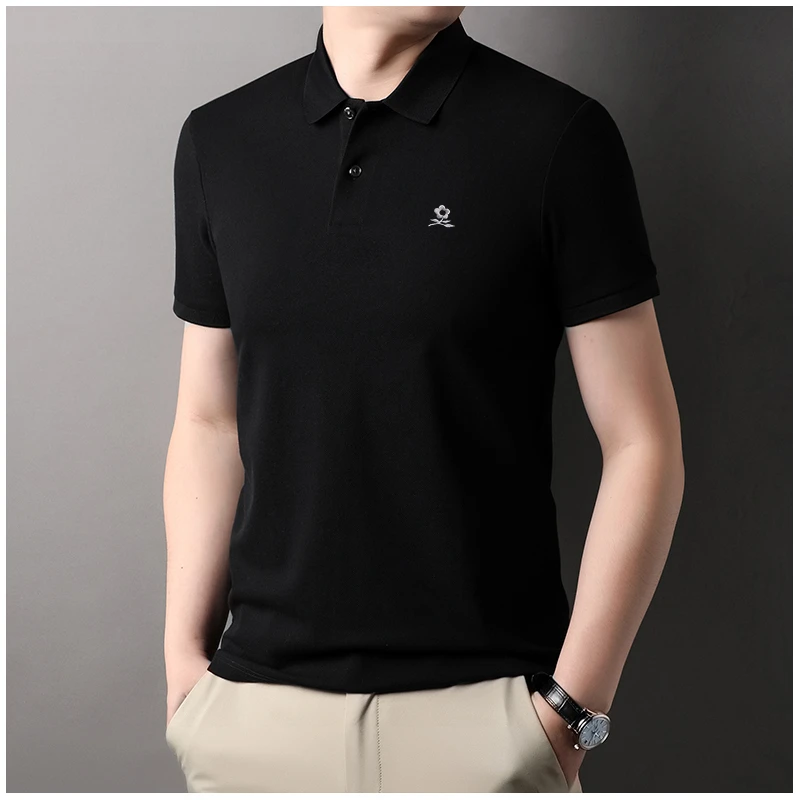 【专柜同款】法国大牌夏季男士纯棉短袖POLO衫透气商务休闲半袖T恤