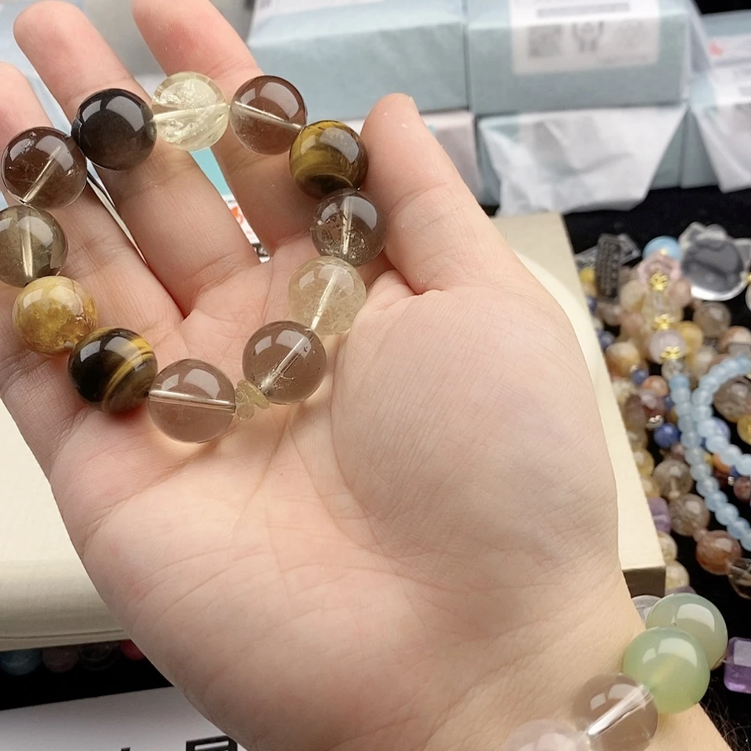 银S925镀金镶嵌水晶手链