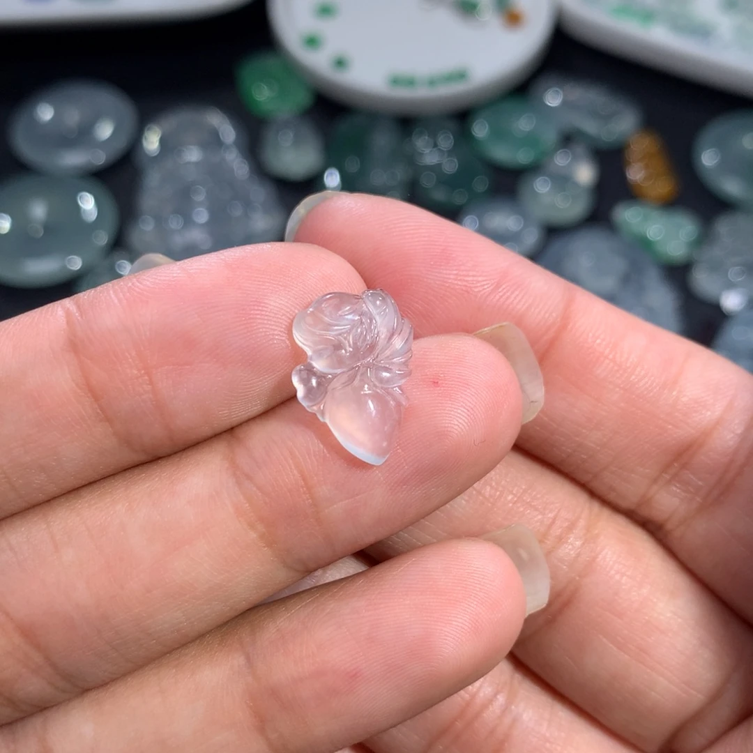 翡翠裸石未镶嵌冰波小仙子