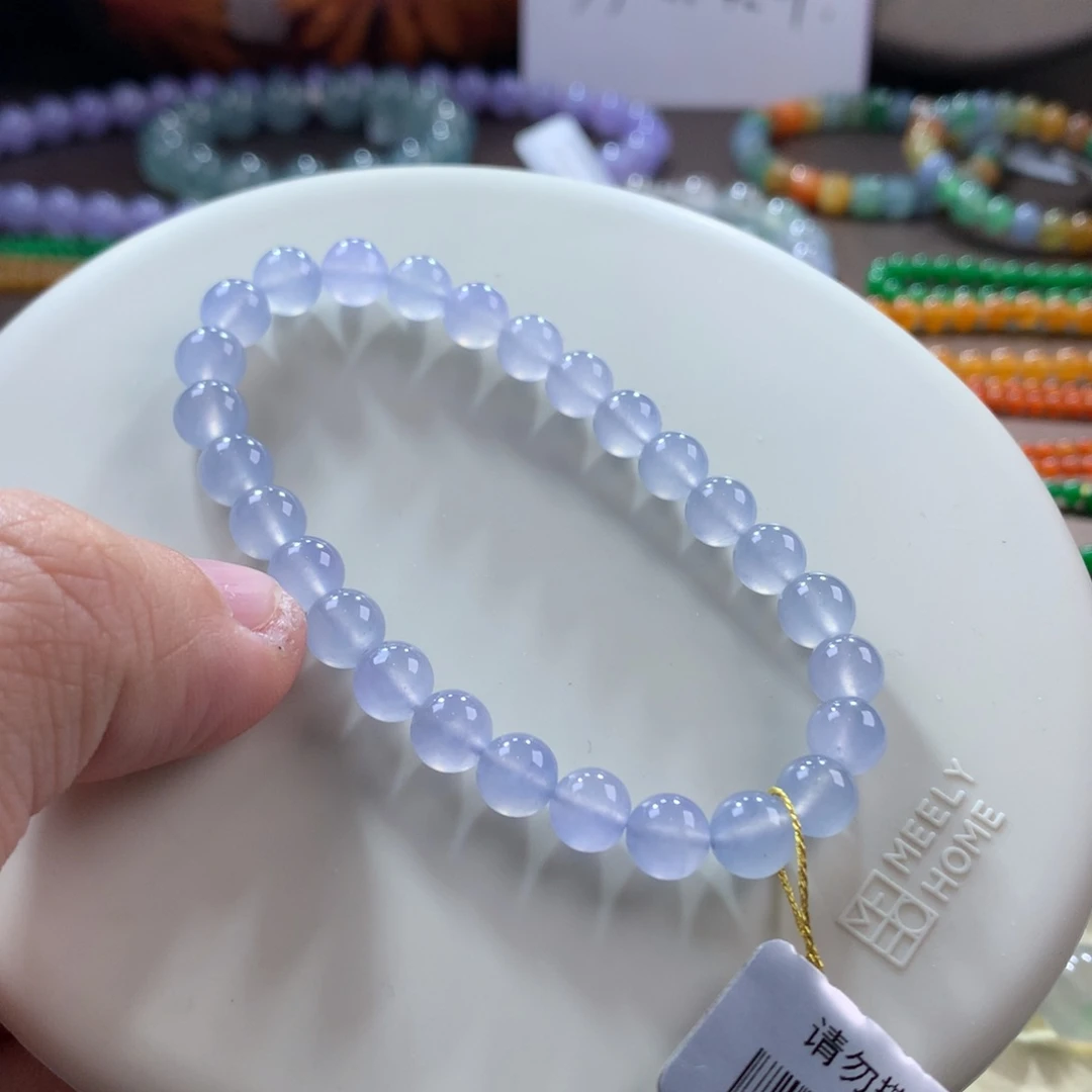 翡翠手链未镶嵌高冰仙紫手串