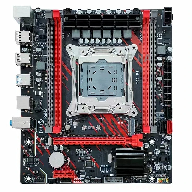 未拆封  全新昂讯X99-P3电脑主板DDR3原芯片2011针E5 2666V3