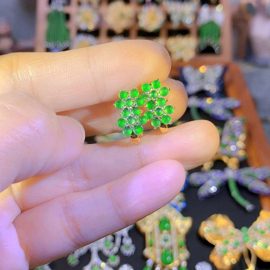 吊坠(不含链)银S925镶嵌翡翠