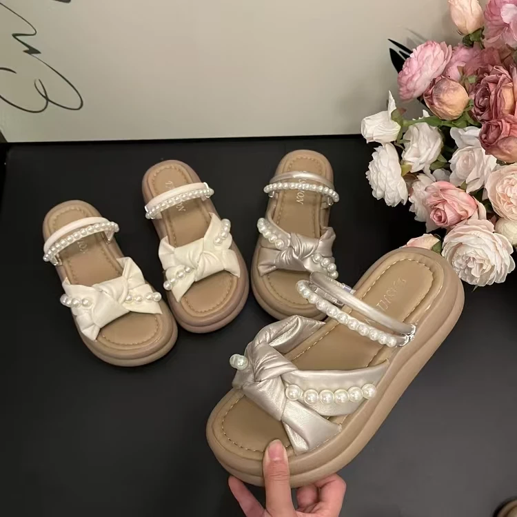 沙滩千金风厚款防滑薄款一字拖外穿软底职场休闲风