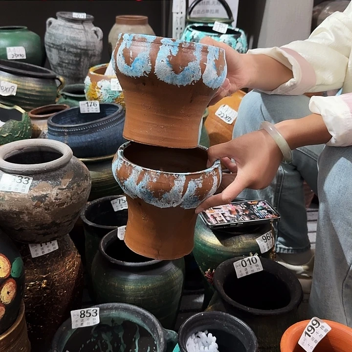 彩绘火锅一对600高度14口径14