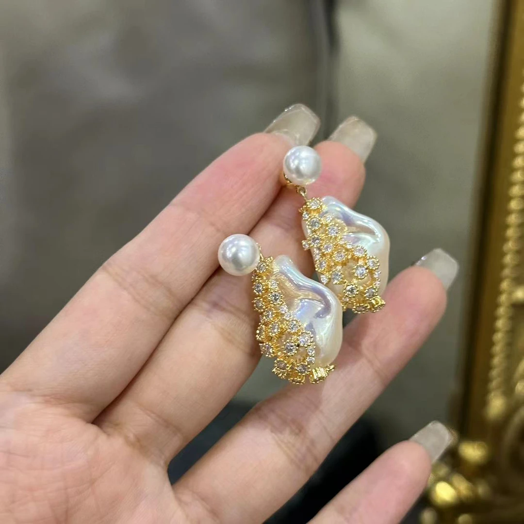 铜合金耳饰 中古风不规则耳饰-4185