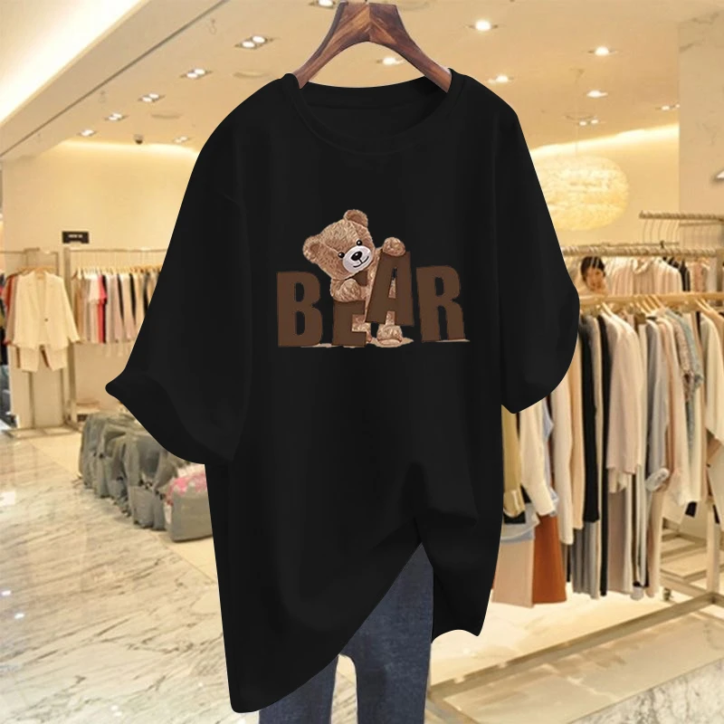 纯棉短袖t恤女设计感小众夏装2025新款宽松大码胖mm减龄遮肚上衣