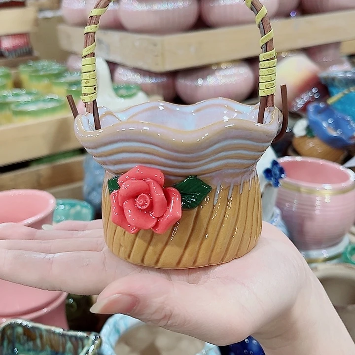 有孔.凑单10元陶瓷花盆发货！