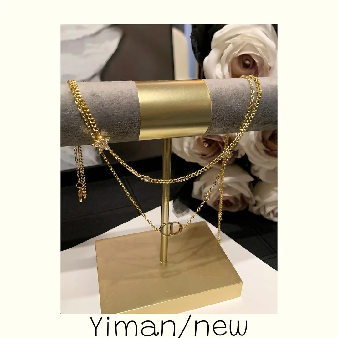 铜合金项链 金色双层小星星项链MZ3967 MAN 02