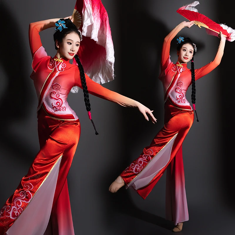 古典舞演出服女飘逸中国风2025新款舞蹈服装成人表演服装秧歌服