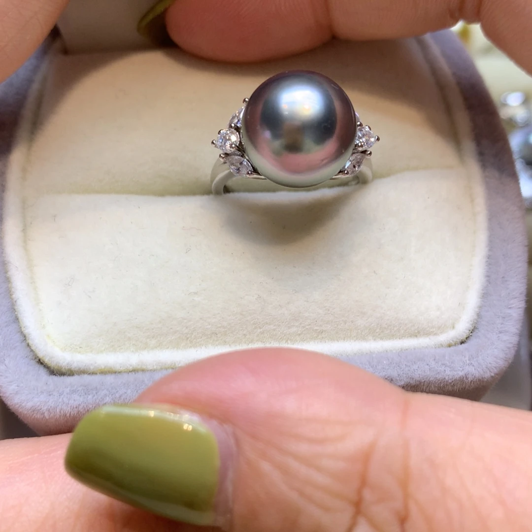 海水珍珠戒指银S925镶嵌