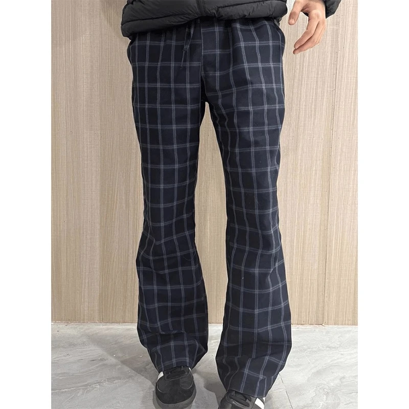 何以至此vintage美式复古格子裤微喇男直筒时尚休闲百搭潮流长裤